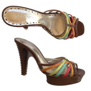 BCBGirls Brown Grooved Platform Heels